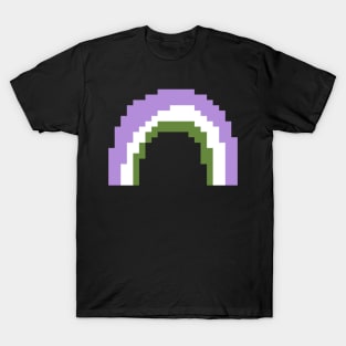 Gender Queer Pride Rainbow Pixel Art T-Shirt